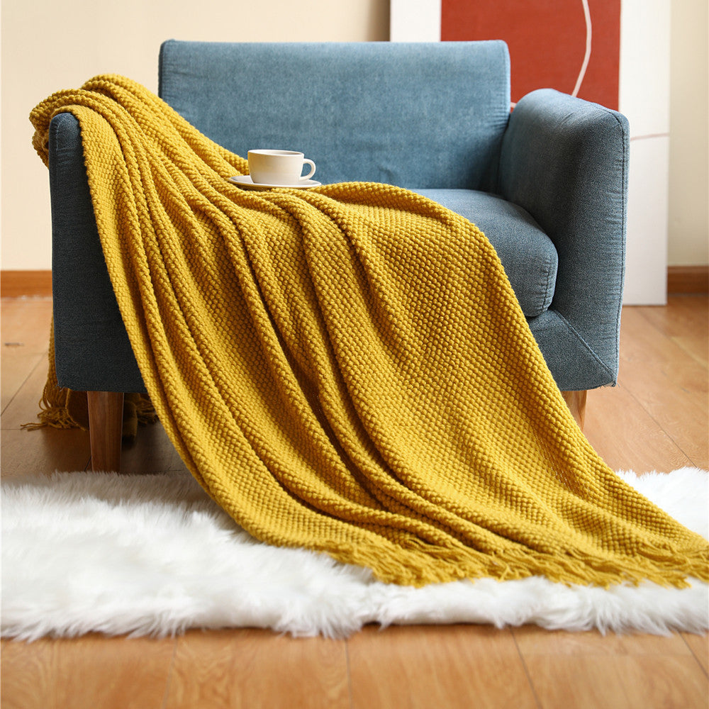 Pineapple Knit Sofa Blanket