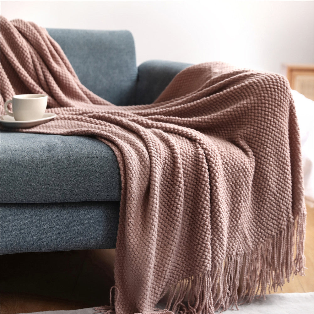 Pineapple Knit Sofa Blanket