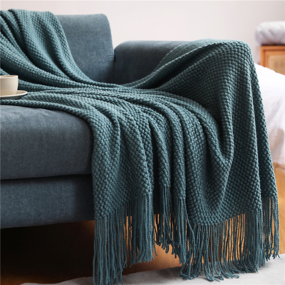 Pineapple Knit Sofa Blanket