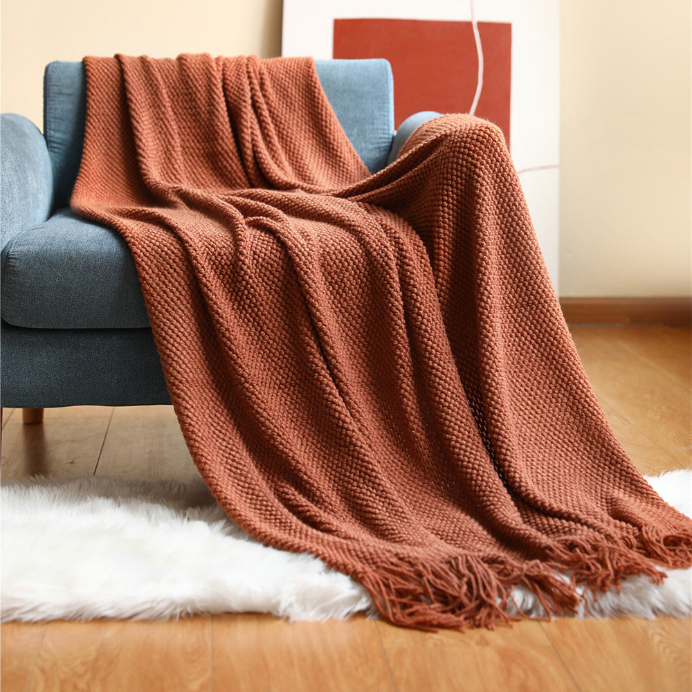 Pineapple Knit Sofa Blanket