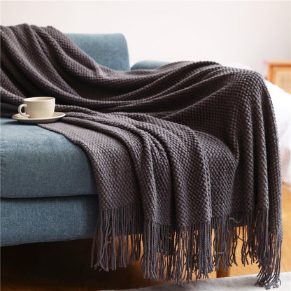 Pineapple Knit Sofa Blanket