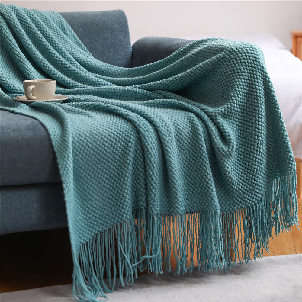 Pineapple Knit Sofa Blanket