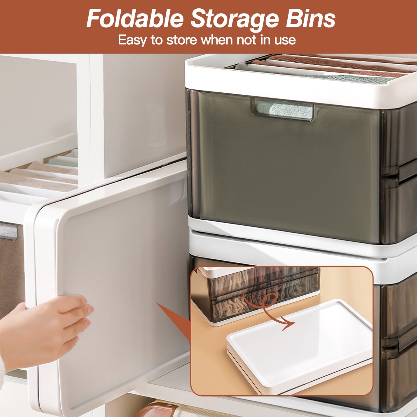 Foldable Stackable Storage Bins