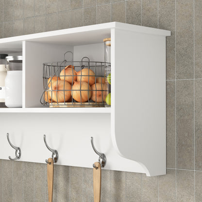 White Wall Coat Rack Shelf