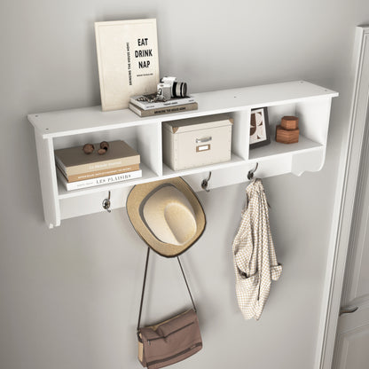 White Wall Coat Rack Shelf
