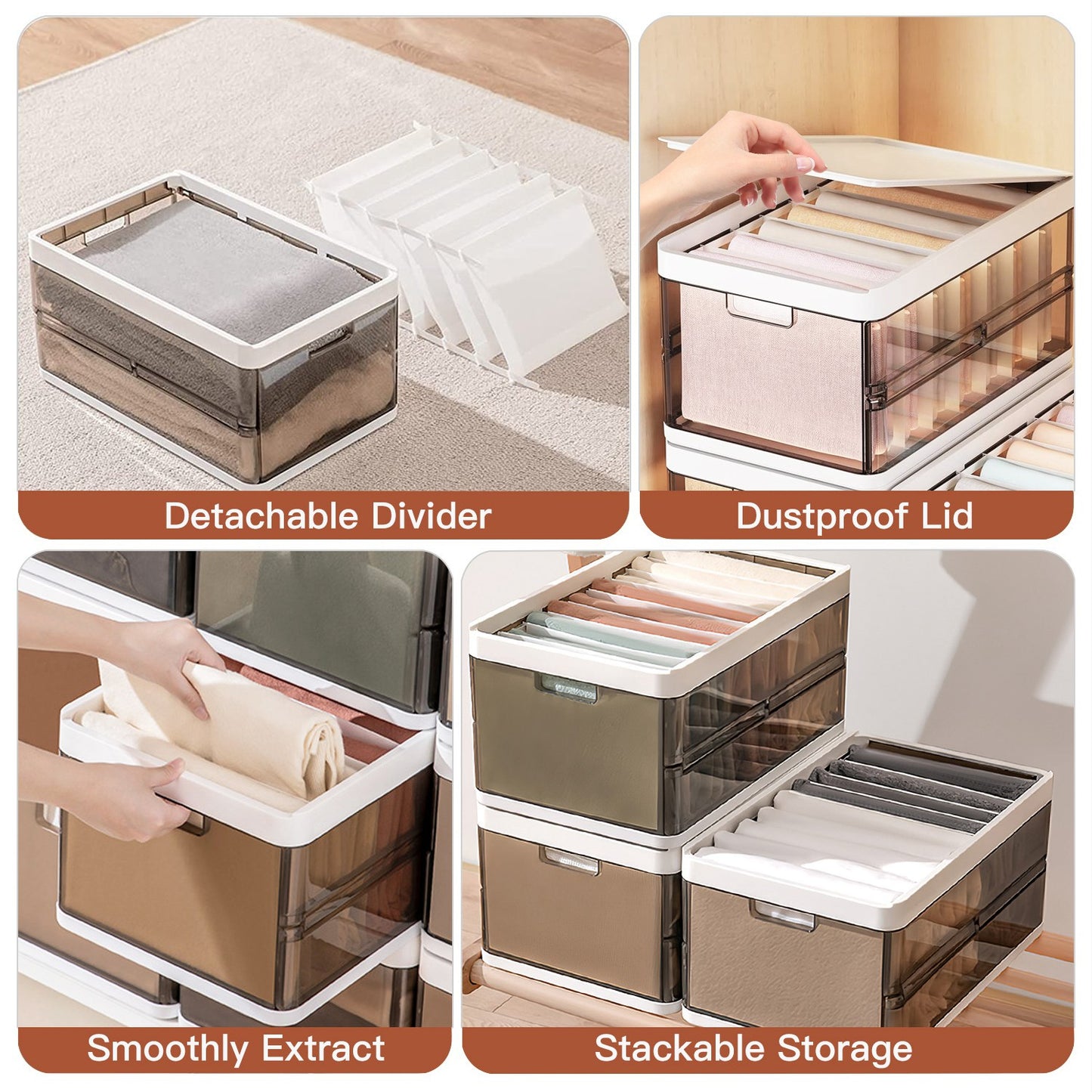 Foldable Stackable Storage Bins