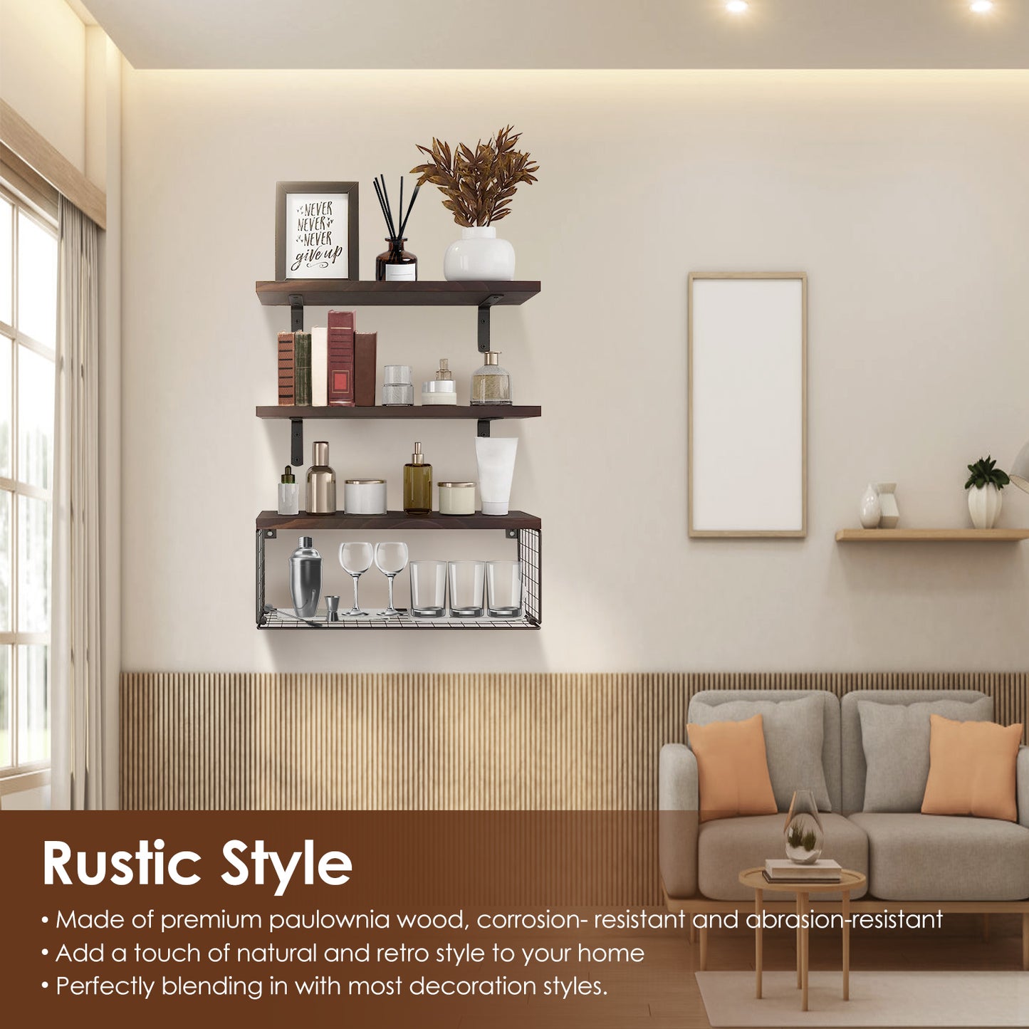 Floating Shelf With Basket