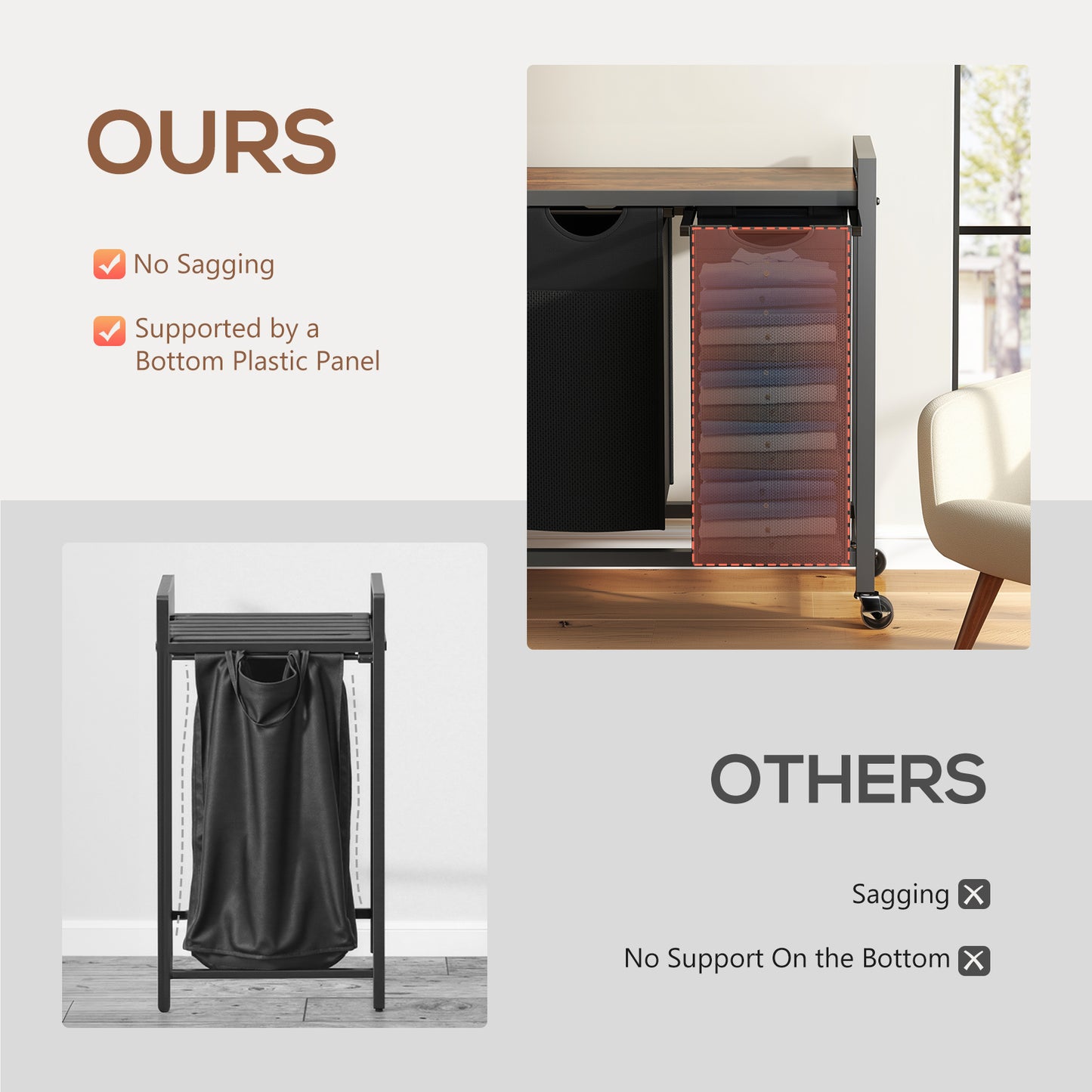 Rolling Laundry Sorter Hamper