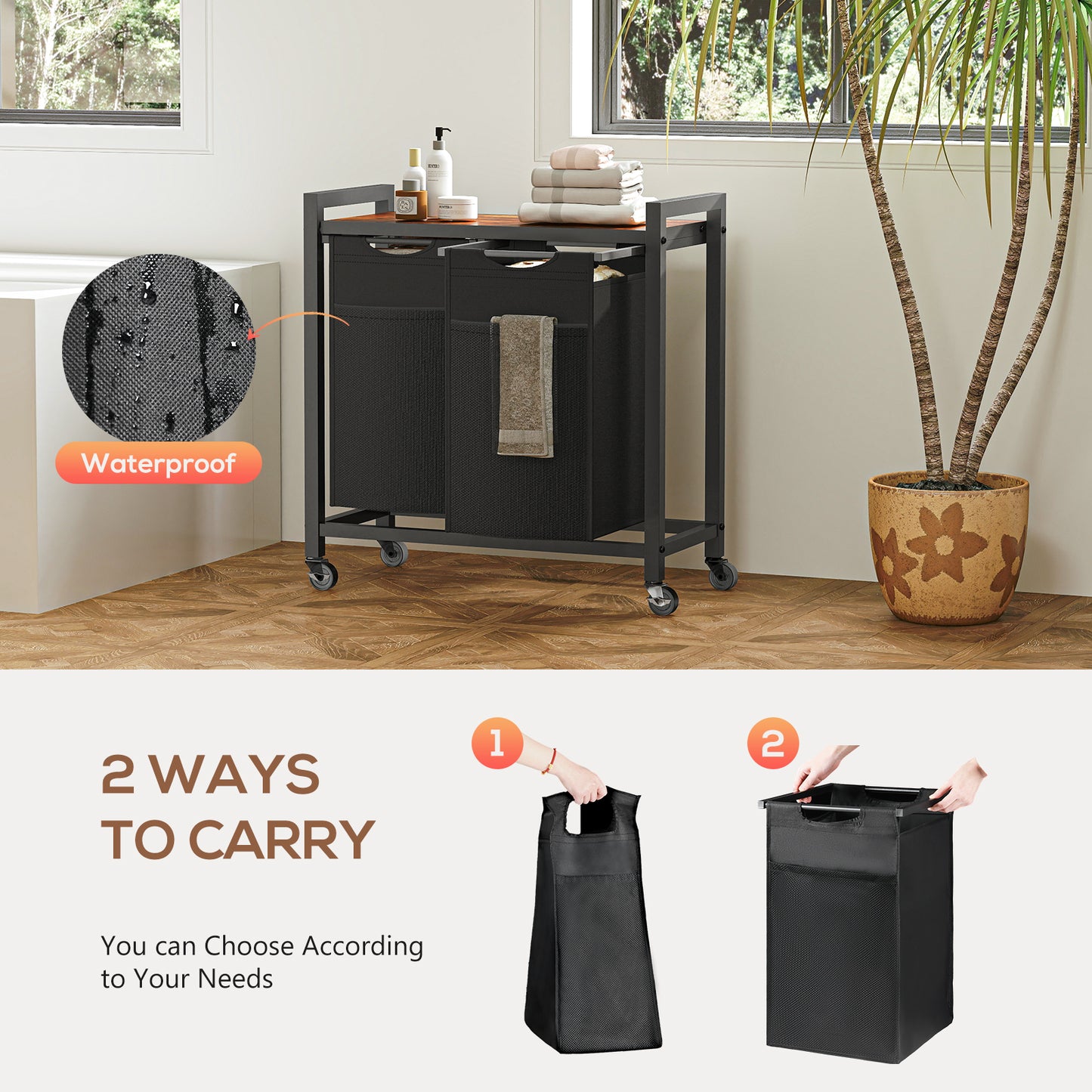 Rolling Laundry Sorter Hamper