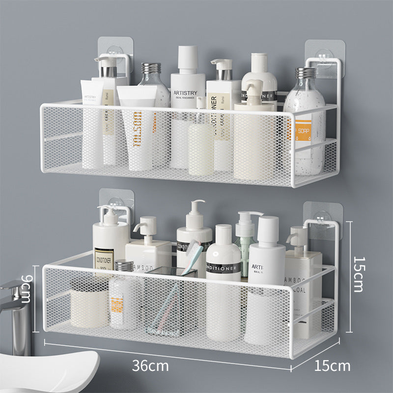 Wall-Mounted No-Drill Bathroom Shelf