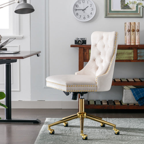Velvet Tufted Swivel Chair
