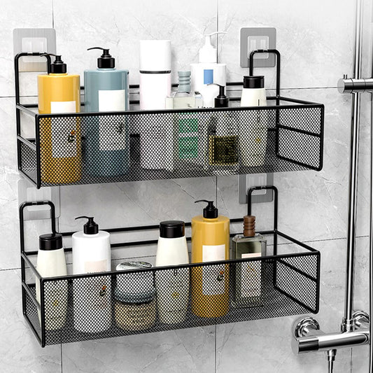 Wall-Mounted No-Drill Bathroom Shelf