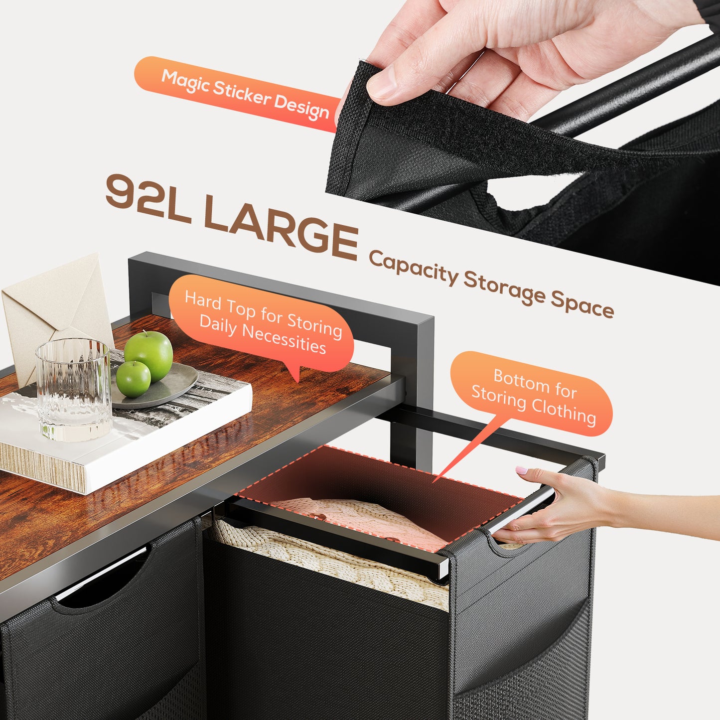 Rolling Laundry Sorter Hamper